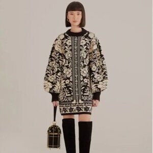 FARM RIO Black Pineapple Garden Mini Sweater Dress - Never worn